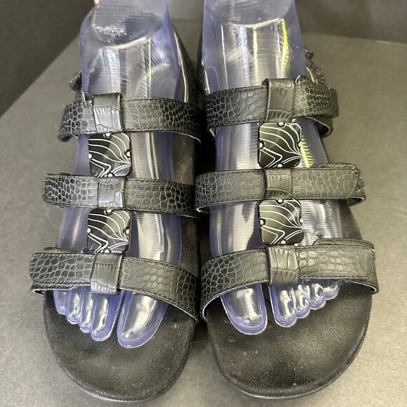 Vionic Womens size 8 Amber Black Comfort Croc Jeweled Strappy Slingback Sandals - Picture 4 of 12